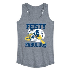 Women's - Disney - Donald Feisty And Fabulous Graphic Racerback Tank - 1 of 4