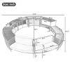 Circular Rattan Spa Surround Sofa Set with Cushions, Wooden Seats and Hidden Storage, 112 in Outdoor Patio Furniture for Hot Tub Area-Cuddlewood - 4 of 4