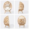 Crestlive Products Patio Wicker Egg Chair with Cushion and Pillow Oversized Rattan Hanging Basket Lounge Chair with Legs - 3 of 4