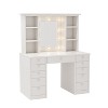 NicBex Dressing Tble Set Vanity Table with Large LED Lighted Mirror, 11 Storege Drawers, Hidden Wiring for Bedroom, White - 3 of 4