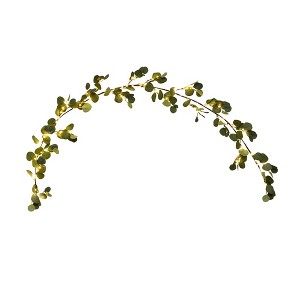 Nearly Natural 6.5-ft Lighted Artificial Eucalyptus Garland with 100 Warm White LED Lights - 1 of 4