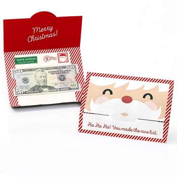 Big Dot of Happiness Jolly Santa Claus - Holiday and Christmas Money and Gift Card Holders - Set of 8