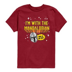 Boys' - The Mandalorian - Im With Mando Short Sleeve Graphic T-Shirt - 1 of 3