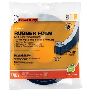 Frost King - Rubber Foam - Weather Seal For Doors and Windows - Black - 10 ft. x 0.44 in. - 1 of 1