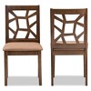 Set of 2 Abilene Midcentury Fabric Upholstered And Walnut Finished Dining Chairs Brown - Baxton Studio: Solid Rubberwood, Polyester Padding - 2 of 4