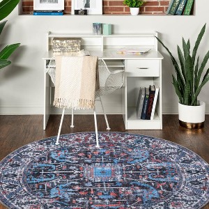 Unique Loom Mangata Mahtaab Border Washable Indoor Flatweave Woven Area Rug - 1 of 4
