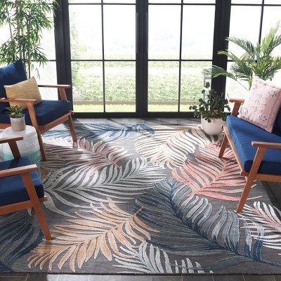 Elysian Fields Black & Rust Floral 8' x 10' Easy-Care Rug