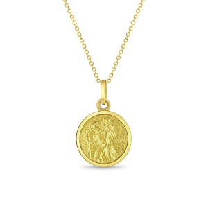 Girls' Saint Christopher Gold Plated Sterling Silver Pendant Necklace - In Season Jewelry - 1 of 2