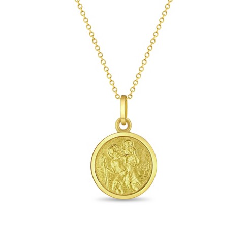 Girls' Saint Christopher Gold Plated Sterling Silver Pendant Necklace - In Season Jewelry - image 1 of 2