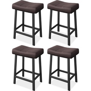 Counter Height Bar Stools Set of 4, 24 Inch Barstools for Kitchen Island Counter, Iron Frame, MDF Base, for Dining Room - 1 of 4