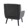 Gulches Modern Dark Gray Linen Blend Accent Chair   Upholstered Seat with Solid Wood Legs, 250LBS Capacity for Home - 4 of 4