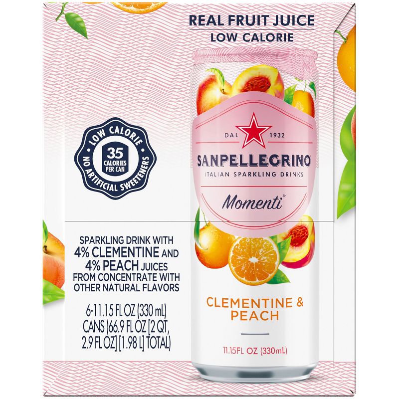 Sanpellegrino Momenti Clementine & Peach - 6pk/11.15 fl oz Cans, 4 of 12