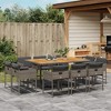 vidaXL Patio Dining Set with Cushions 11-Piece Poly Rattan Gray - Acacia Wood Table - Outdoor Furniture for Garden, Patio, Backyard - 2 of 4
