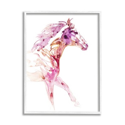 Stupell Industries Abstract Pink Horse Galloping Framed Giclee Art