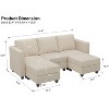 Belffin Modular Sectional Sleeper Sofa with Storage Ottoman, Corduroy Luxury Sectional Sofa with Chaise Convertible Modern Sectional for Living Room - 2 of 4