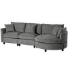 Polibi 3-Piece Chenille Sectional Sofa with Oversized Round Chaise - 4 of 4