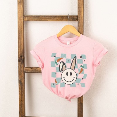The Juniper Shop Checkered Smiley Easter Bunny Youth Short Sleeve Tee