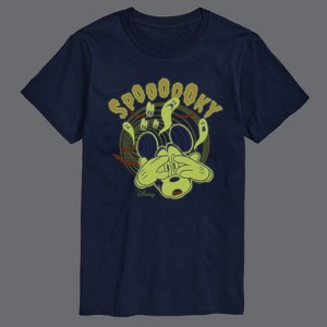 Men's Disney Mickey Spooky Glow Short Sleeve Graphic T-Shirt - Navy - 4X Big and Tall - 1 of 4
