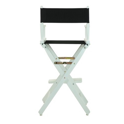 Bar-Height Director's Chair - White Frame, Black Canvas
