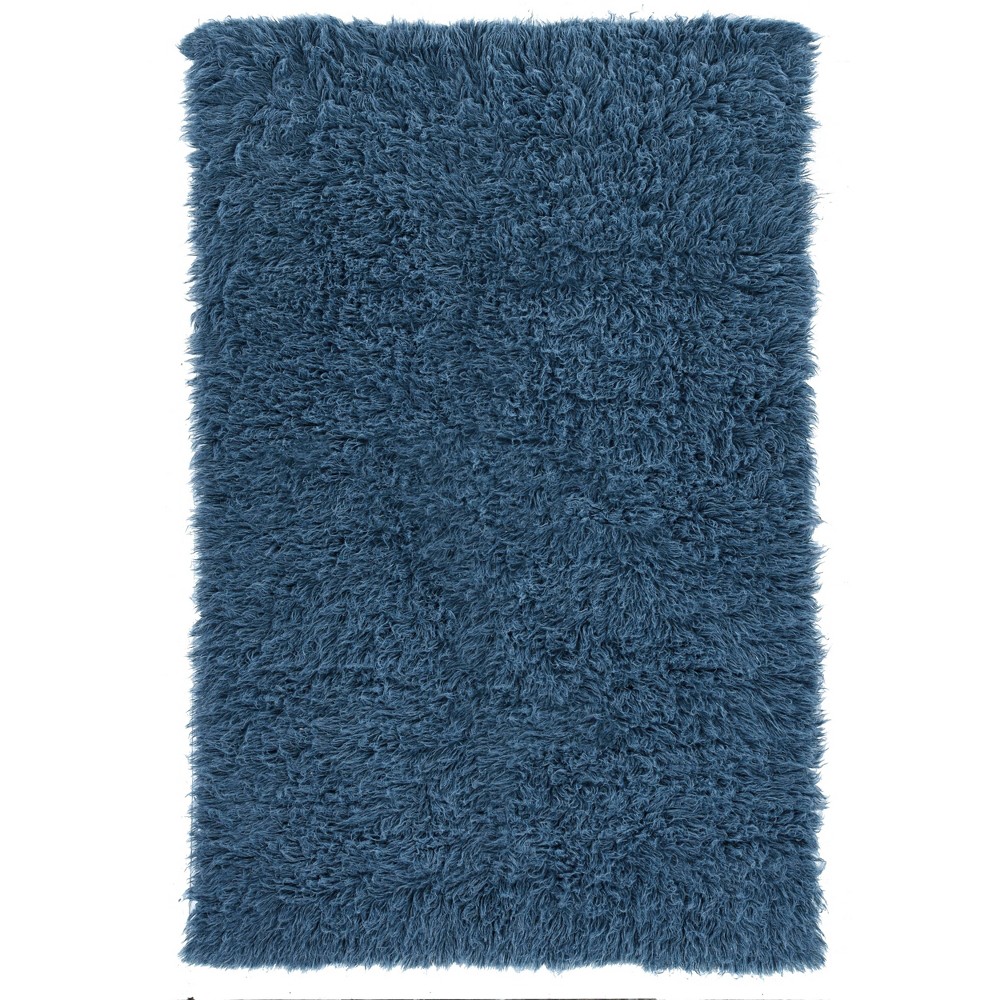8'x10' New Flokati Area Rug Denim Blue - Linon