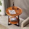 2-Tier Round Side Table with Storage Shelf - Wood & Metal Frame End Table for Living Room, Bedroom, Small Spaces, Easy Assembly - 2 of 4