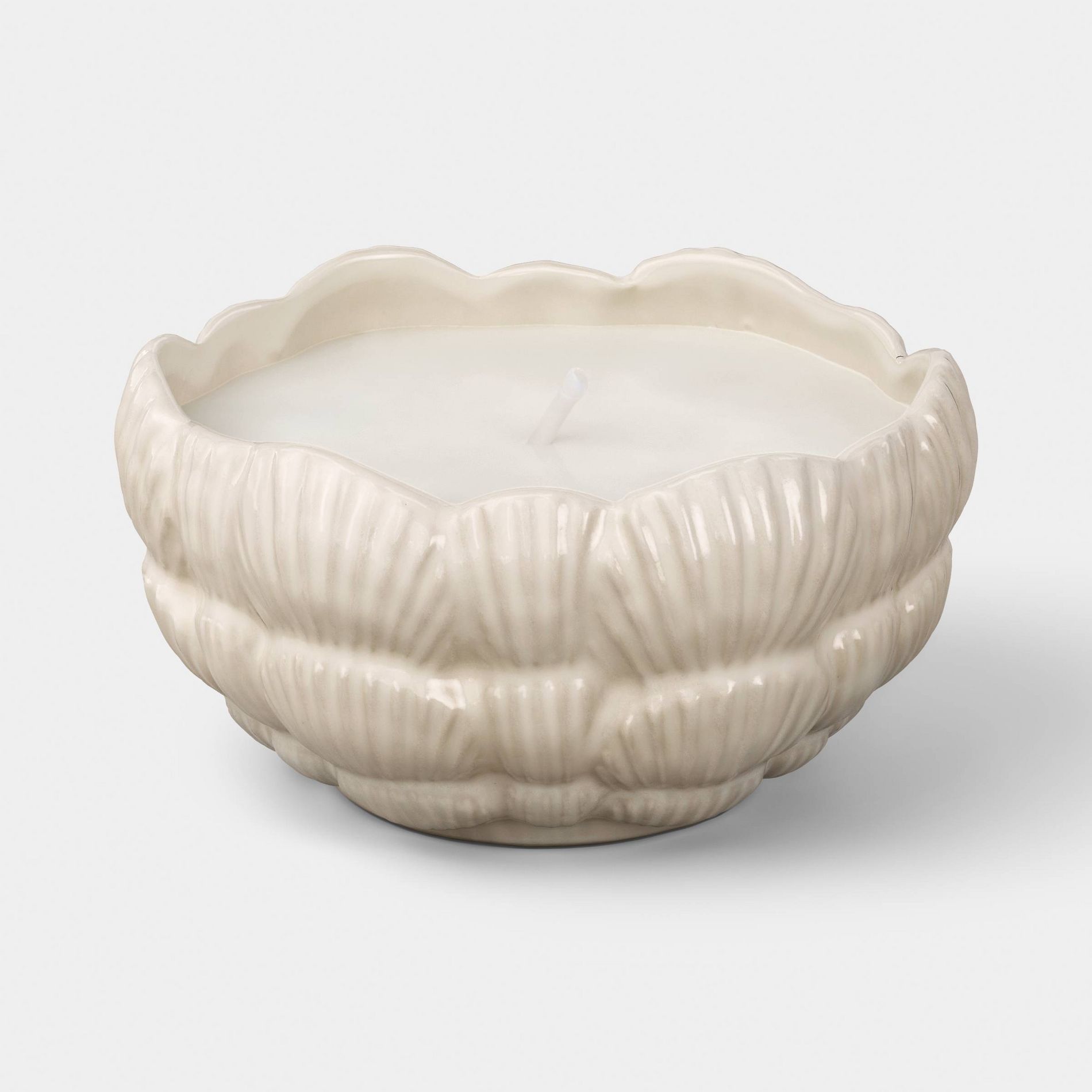 Ceramic Citronella Scented Outdoor Patio Jar Candle Beige - Threshold™ designed with Studio McGee