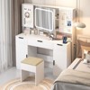 Karl Home Large Makeup Vanity Set with LED Mirror Cabinet, USB & Power Outlet,3 Drawers and 5 Doors - 4 of 4