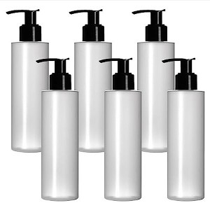 Impresa Plastic Pump Dispenser Bottles for Lotion, Massage Oil, Shampoo and More! 8oz (6 Pack) - Refillable, BPA Free, Frosted - 1 of 4