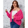 Coolmee Womens Plus Size Cardigan Sweater Casual Long Sleeve V Neck Button Down Chunky Knit Cardigans Outwear - 3 of 4