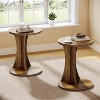 Tribesigns C-Shaped End Table, 19" Farmhouse Round Nightstand, 2-Tier Side Table for Living Room with Storage, for Bedroom,Rustic Brown - 4 of 4