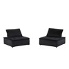 40" Velvet Armless Lounge Chair with Tufted Seat, Pocket Coil Seating (Set of 2) for Living Room - 2 of 4