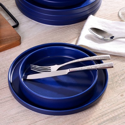 Kaden Blue Porcelain 12-Piece Dinnerware Set for 4