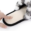 Women's Open Toe House Slippers Cross Band Fuzzy Indoor Slip On Bedroom Home Shoes - 3 of 4