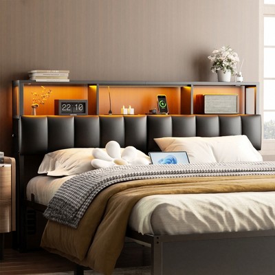 Aheaplus Upholstered Headboard with Storage Bags