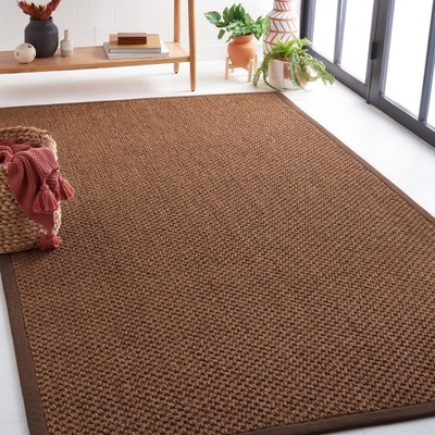 Chocolate Brown Hand-Knotted Sisal Area Rug 8' x 11'