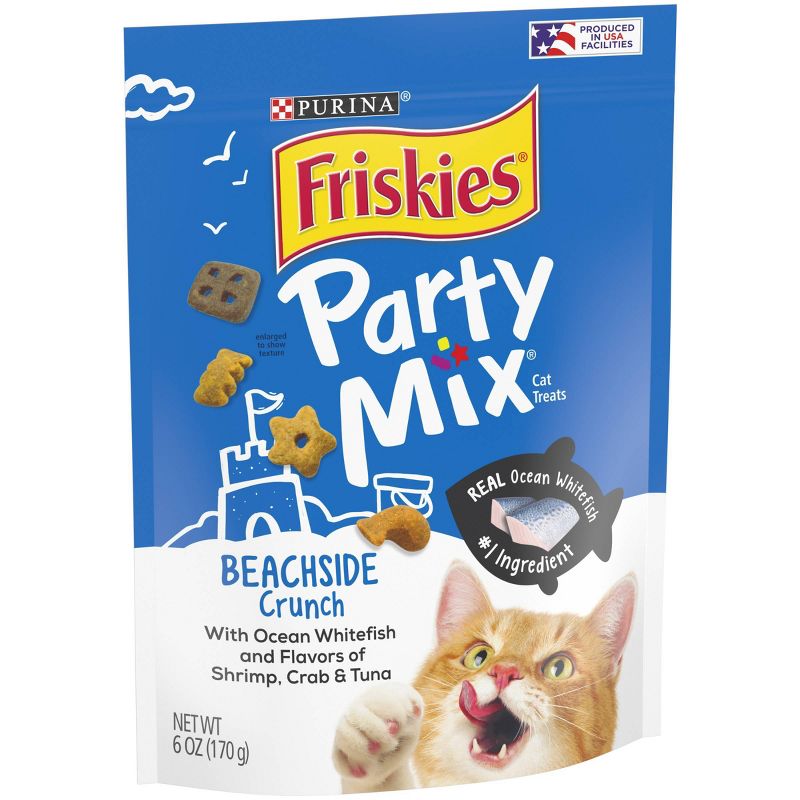 Purina Friskies Party Mix Beachside Crunch Crunchy with Chicken and Seafood Flavor Cat Treats, 5 of 8