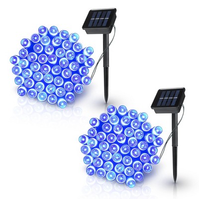 Dartwood Solar String Lights - Outdoor Decorative Solar Fairy Lights for Your House, Yard, or Garden (2 Pack, Blue)