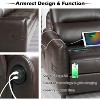85“ Faux Leather 3-Seater Sofa with USB Ports, Mid-Century Modern Couch for Living Room, Office, or Apartment – Black - 3 of 4