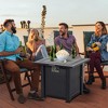 28" Square Propane Fire Pit Table, 50,000 BTU Steel Outdoor Heater with Lava Rocks, Gray - 2 of 4