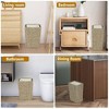 LunaLulinlk Boho Trash Can with Lid,2.6Gallon Small Rattan Trash Can with Press Top Lid,Slim Wicker Waste Basket and Hamper 2 in 1 for Bathroom - 2 of 4