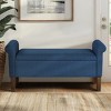 Okak Accent Lift-Top Wooden Ottoman Bench with Two Side Arms,Upholstered Shoe Bench Storage Bench for Living Room,Bedroom - 3 of 4