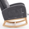 Racxily Accent Rocking Chair with Footrest High Back Rubber Wood Rocking Legs Bedroom Living Space - 4 of 4