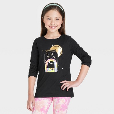 Girls' 'Adventure' Long Sleeve T-Shirt - Cat & Jack™ Black