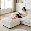 MYINDA 126-inch Corduroy Oversized L-Shaped Sectional with Removable Footrest-USB Port and Cup Holder - 2 of 4