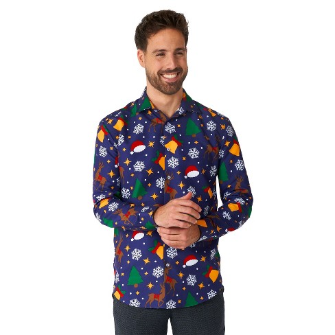 mens christmas button up