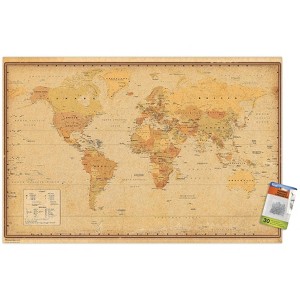 Trends International Antique World Map 2024 Unframed Wall Poster Prints - 1 of 4