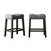 24" Upholstered Backless Saddle Counter Stools with Wood Frame, Set of 2 for Kitchen, Bar, and Dining - 4 of 4