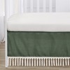 Sweet Jojo Designs Boy or Girl Gender Neutral Unisex Baby Crib Bed Skirt Boho Fringe Green and White - 3 of 3