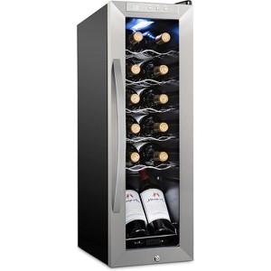 Schmécké 12 Bottle Compressor Wine Cooler Refrigerator w/Lock - Freestanding - 41f-64f Digital Temperature Control Stainless Steel - 1 of 4