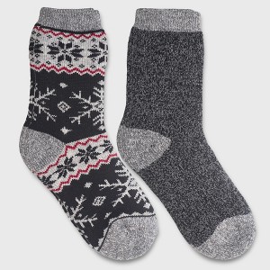 Canada Weather Gear Women's 2-Pack Fleece Lined Thermal Crew Socks - Cozy Winter Socks for Cold Weather with Brushed Interior, Maximum Warmth & Comfort, Size 4-10 - 1 of 4